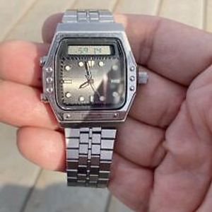SEIKO Silver Wave Hybrid H357-5140 Quartz Black Dial Day/Date