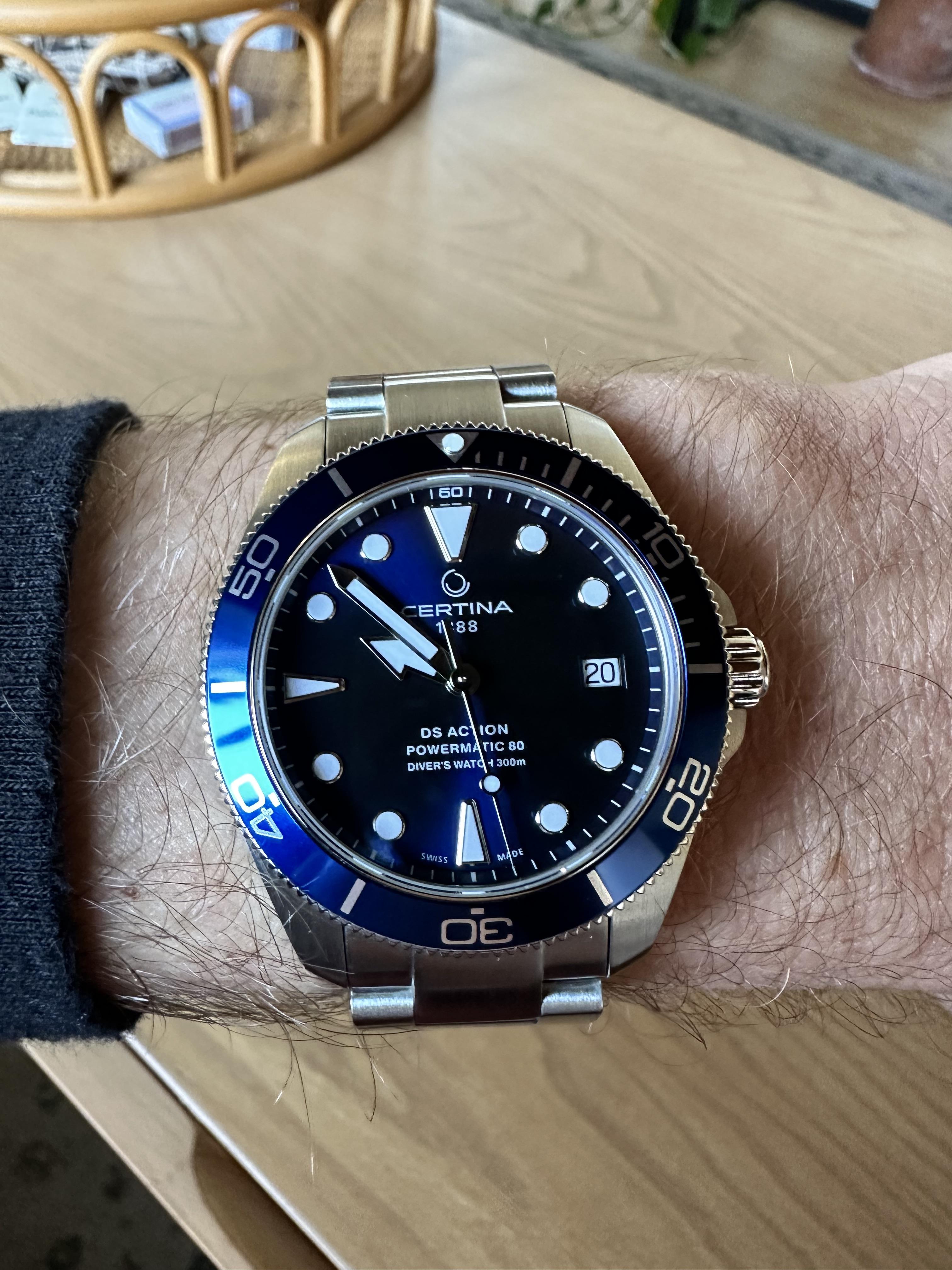 Certina ds discount action diver blue