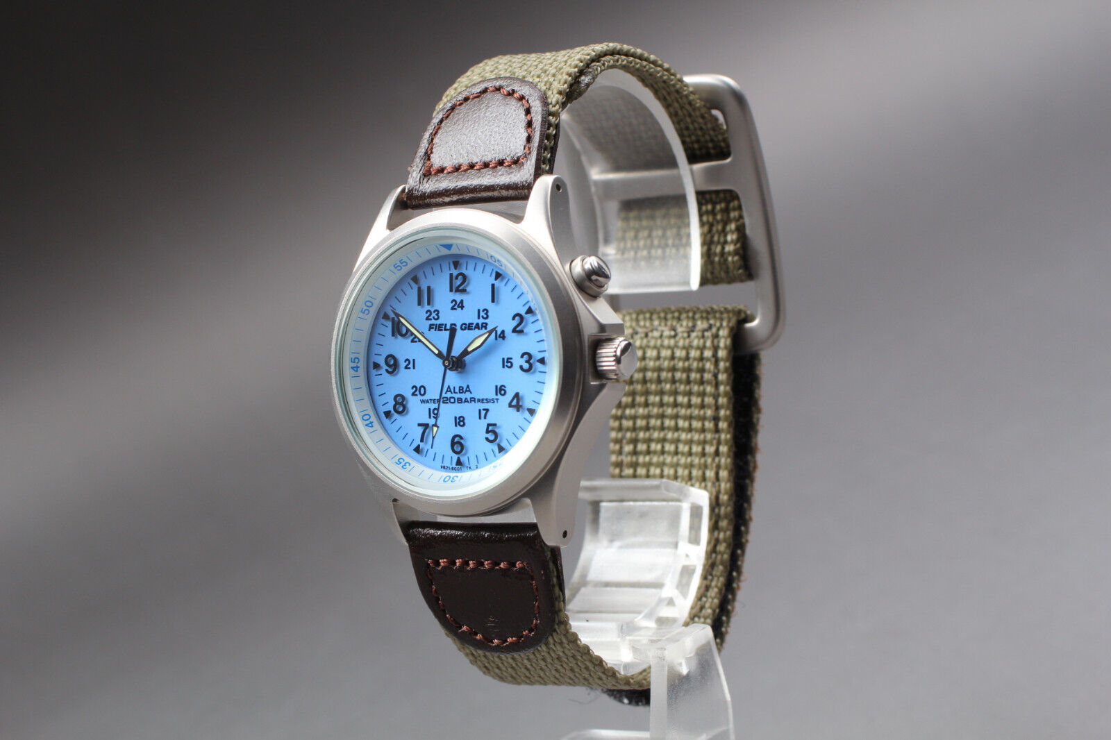 NEAR MINT] SEIKO ALBA V671-6001 FIELD GEAR Military Watch Quartz 