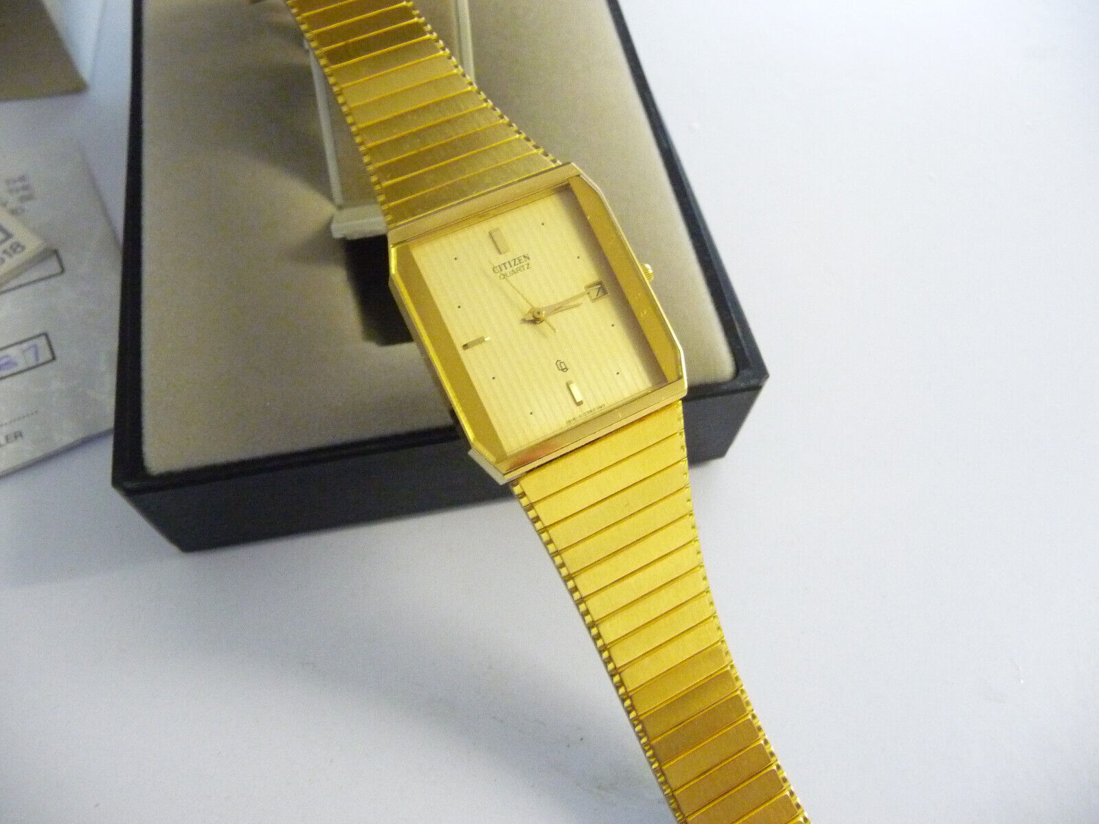 Vintage Citizen CTZ 6618 wrist watch boxed original gold case link bracelet WatchCharts Marketplace