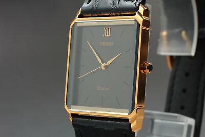 Near MINT Vintage SEIKO DOLCE 5S21 5A20 Black QUARTZ Unisex Watch