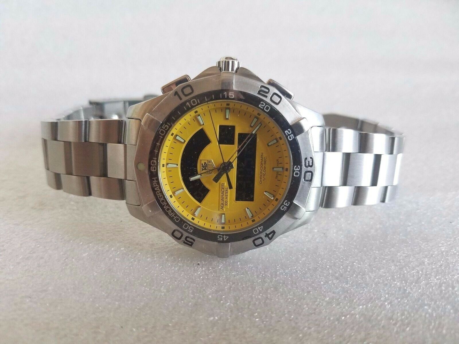 TAG HEUER AQUARACER CHRONOTIMER YELLOW DIAL MEN S WATCH CAF1011