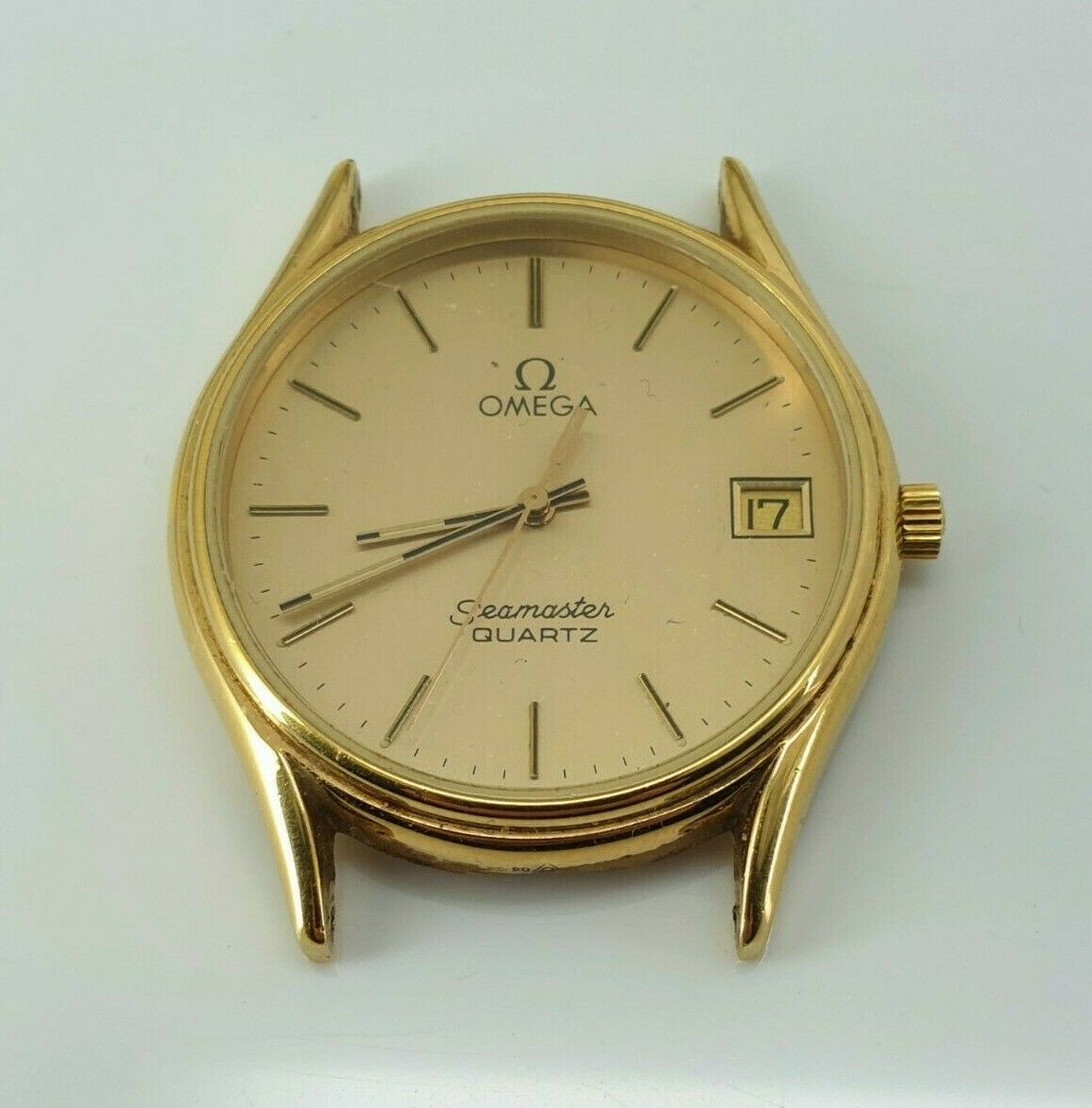 Gold Plated Omega Seamaster Gents Watch cal 1337 Quartz Date