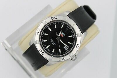 Tag Heuer WAF1110.FT8009 Silver Black Aquaracer Watch Mens 300M SS