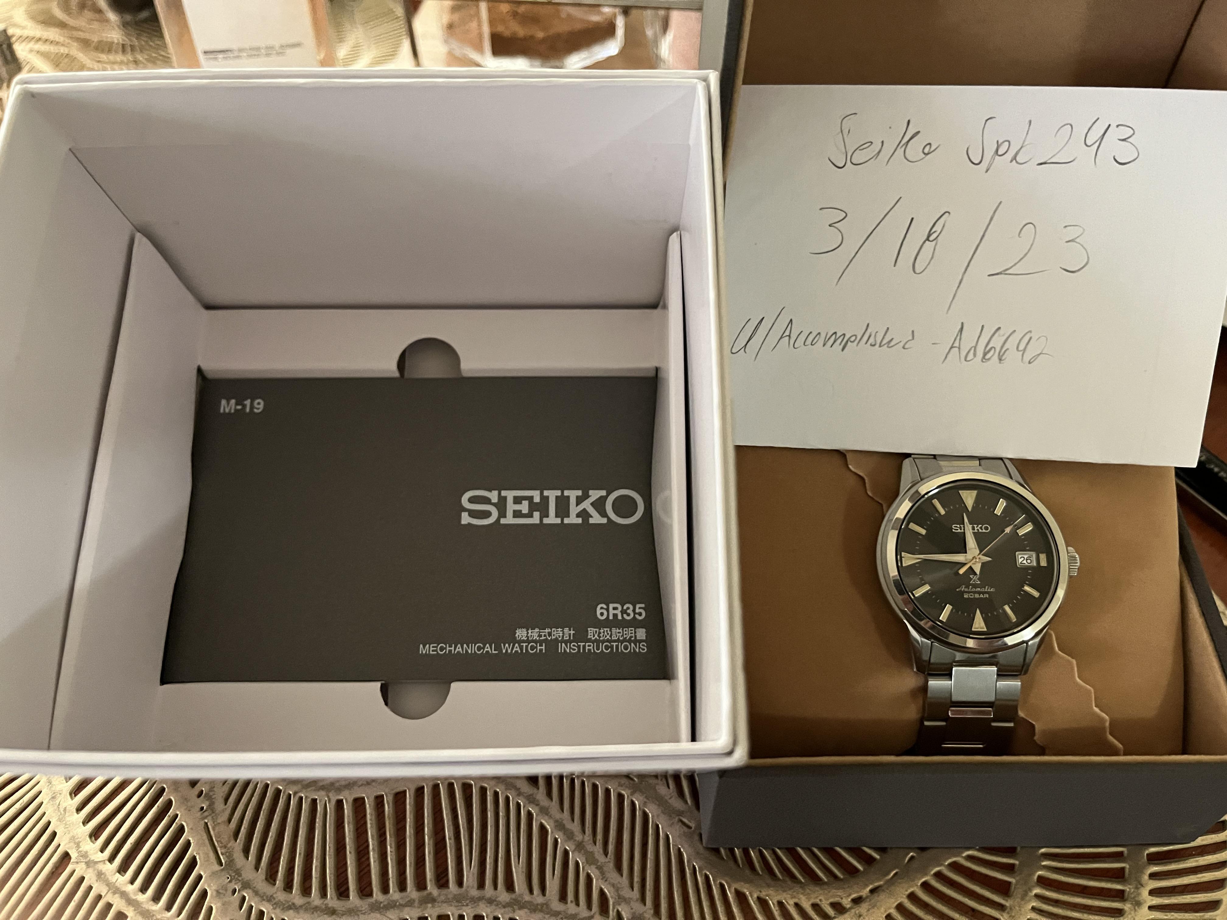 WTS] Seiko SPB 243 in Like New Condition | WatchCharts