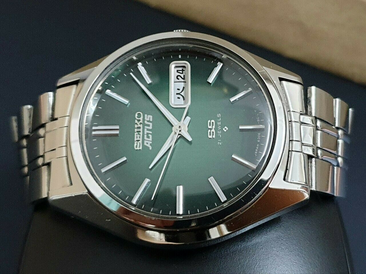 セイコー ACTUS 6306-8020 グリーン文字盤 1976 Seiko Actus 6306-8020 – TokeiMedic