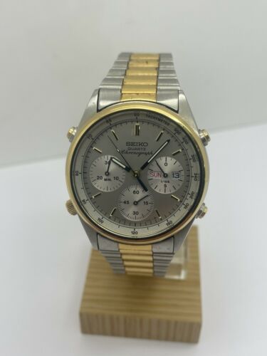 Vintage SEIKO 7A38-7069 CHRONOGRAPH Mens Two Tone Watch - New Battery |  WatchCharts