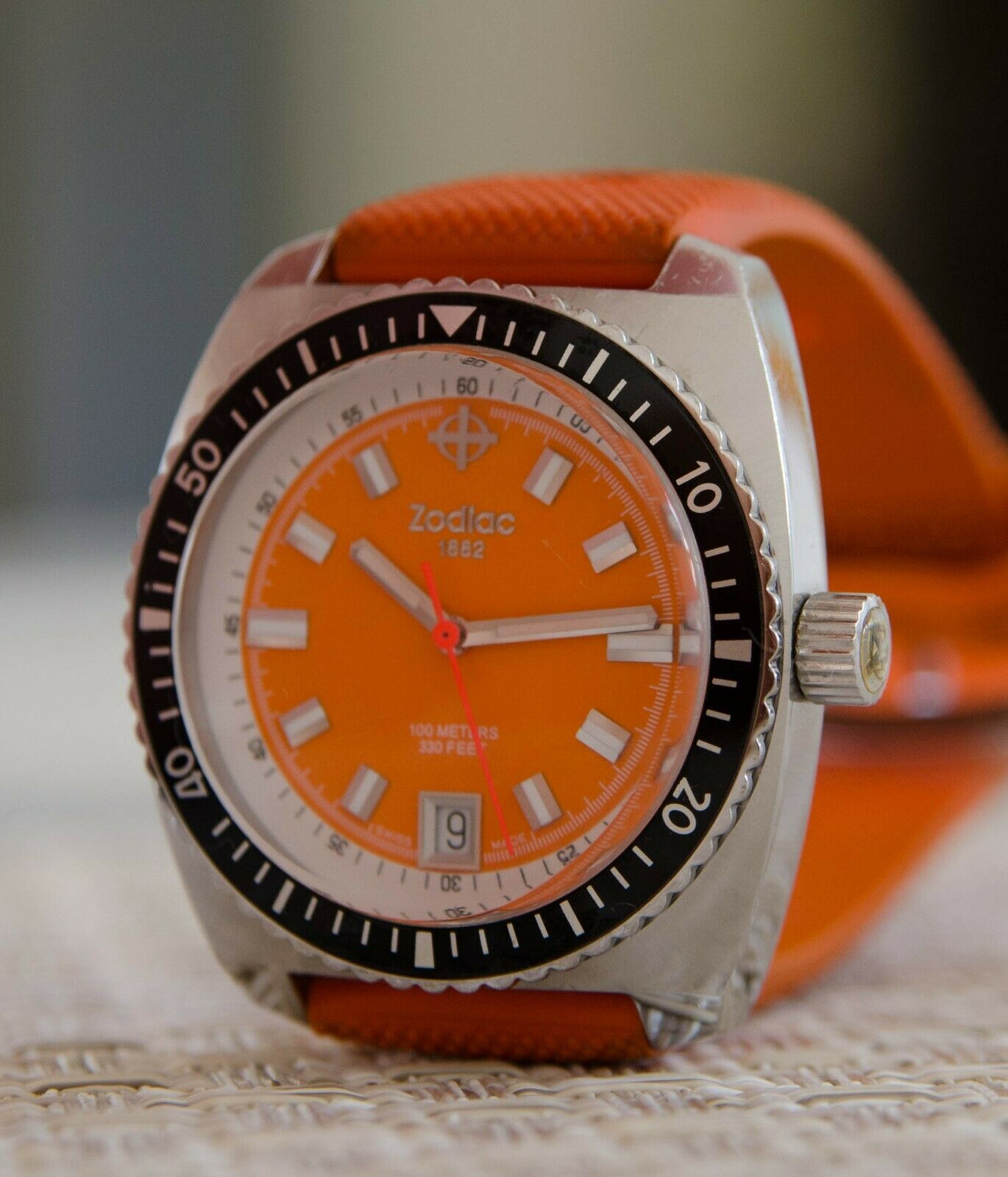 Zodiac Z02209 Seadragon Chronograph Orange Dial Date Quartz Men