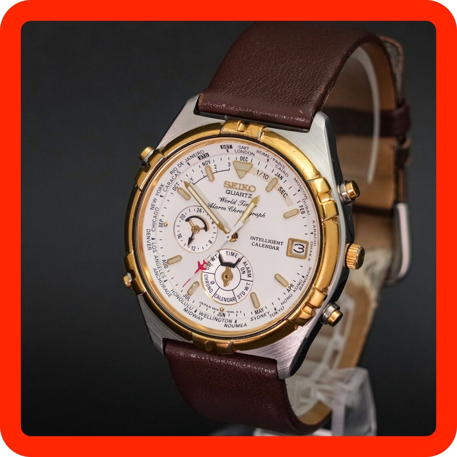 SEIKO セイコー 6M15-0020 ワールドタイマー SEIKO セイコー ワールドタイマー アラーム クロノグラフ 6M15