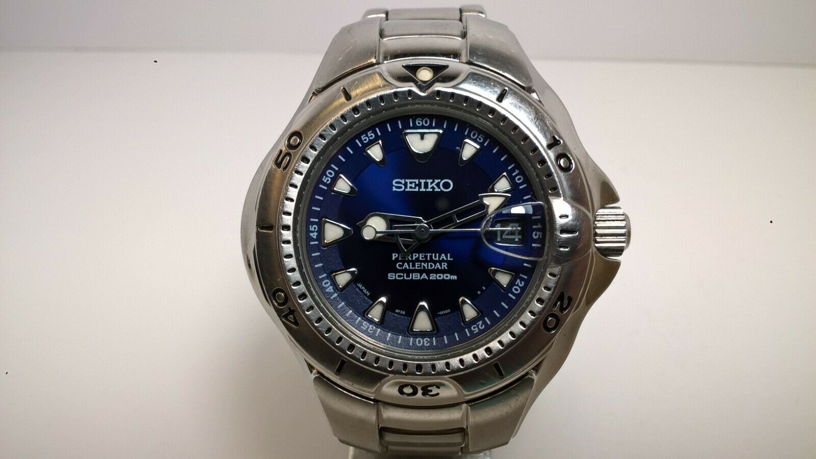 Seiko Scuba 200m Pippin SBCM007 Blue 8F35-0030 Perpetual HAQ; Full