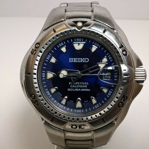 Seiko Scuba 200m Pippin SBCM007 Blue 8F35-0030 Perpetual HAQ; Full