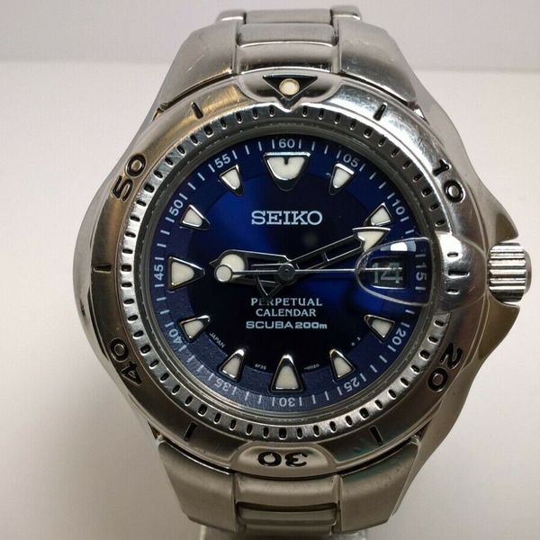 Seiko Scuba 200m Pippin SBCM007 Blue 8F35-0030 Perpetual HAQ; Full Bracelet  | WatchCharts