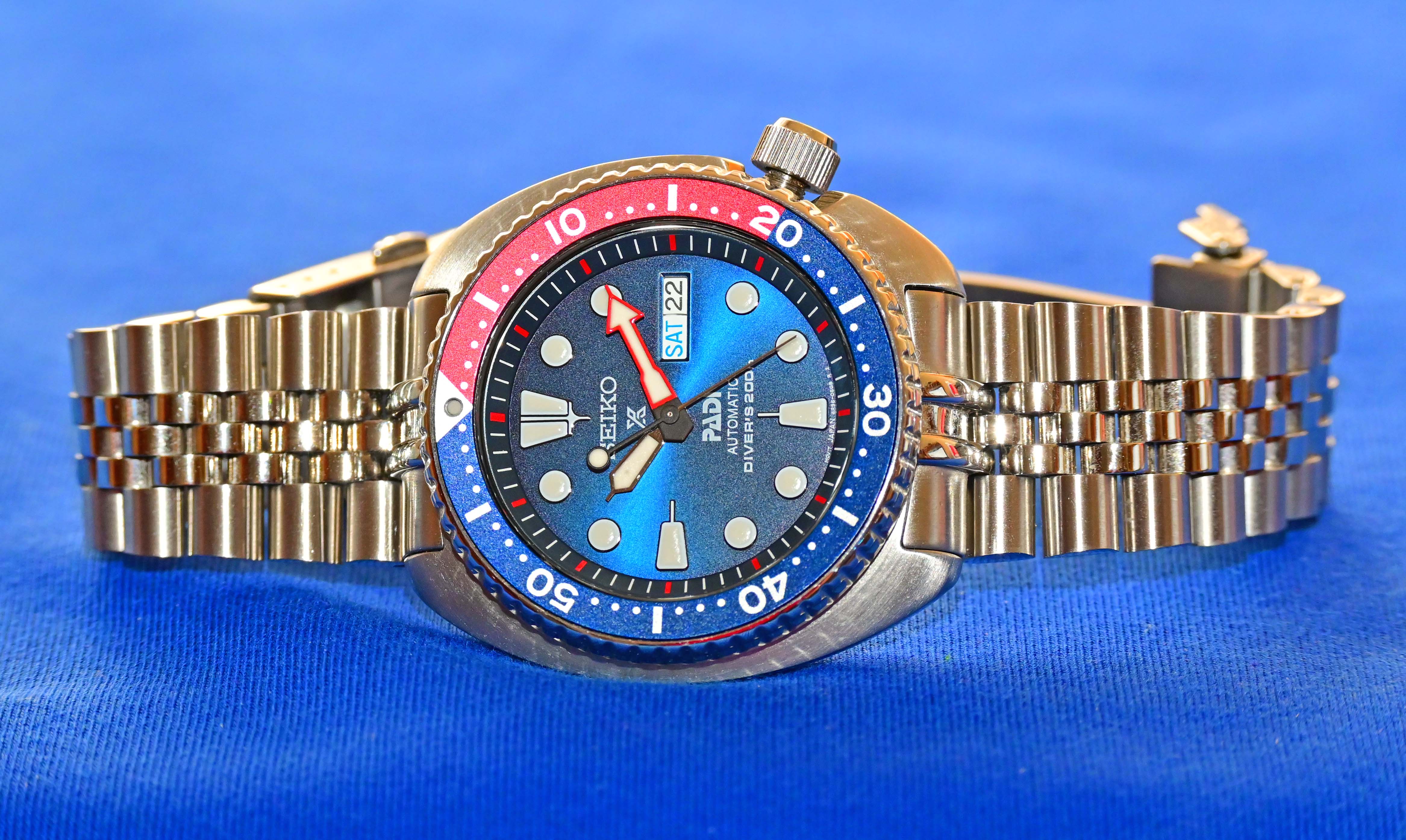 FS: Seiko Turtle PADI Pepsi Automatic Diver Model SRPA21 on Strapcode Jubilee  Bracelet | WatchCharts