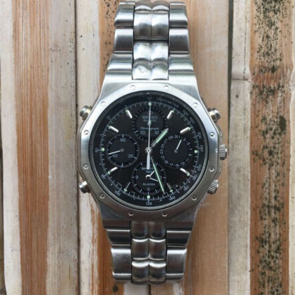 SEIKO Sports 100 Flightmaster 7T34 7A10 Royal Oak Chronograph Uhr Vintage  Selten | WatchCharts