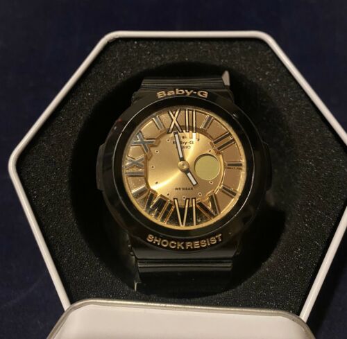 Casio Baby G 5288 BGA 160 Black Gold Watch Ladies Analog Digital Neon WatchCharts Marketplace