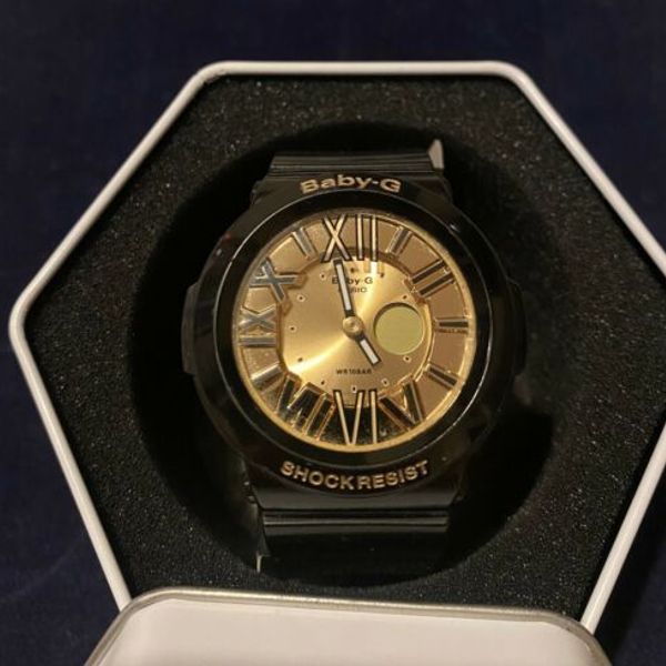 Casio Baby G 5288 BGA 160 Black Gold Watch Ladies Analog Digital Neon WatchCharts Marketplace