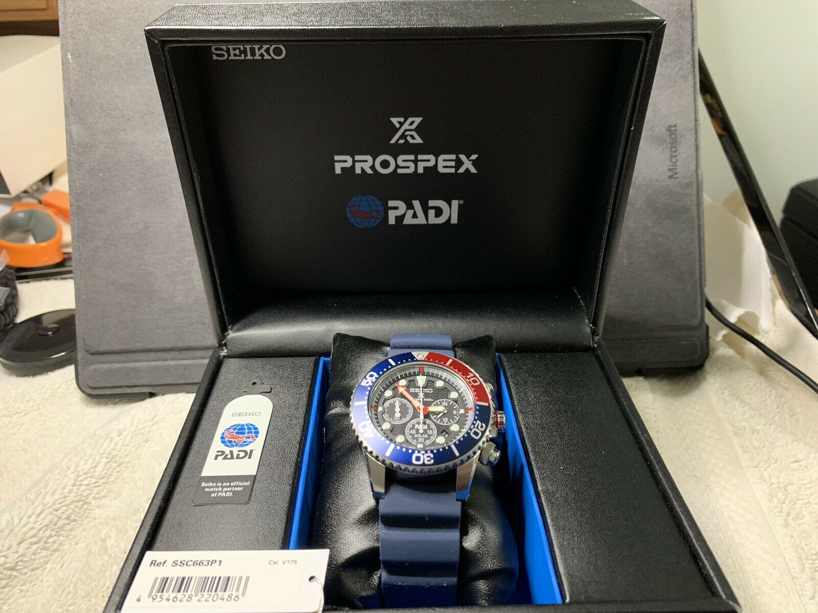 seiko prospex sea padi solar powered chronograph diver's watch ssc663p1