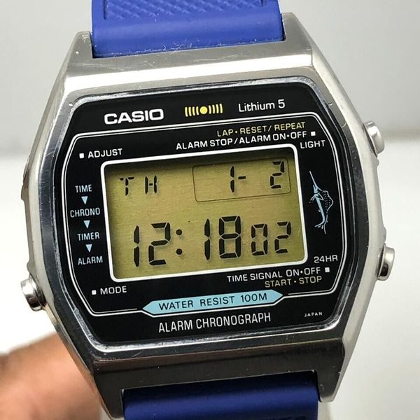 Vintage Casio 106 H-101 Marlin Alarm Chronograph Digital Quartz Men's ...