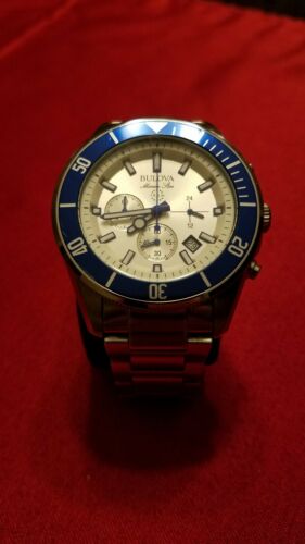 Bulova 98B204 Marine Star Chronograh Silver Dial Stainless Steel Men s Watch WatchCharts