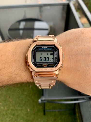 g shock rose gold metal