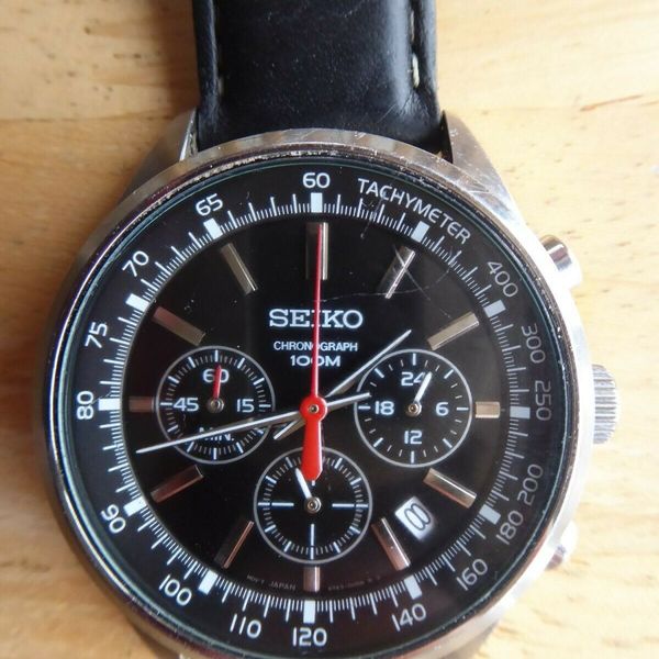 SEIKO 6T63-00B0 Chronograph Tachymeter Stainless Steel Men's Watch Strap  Missing | WatchCharts