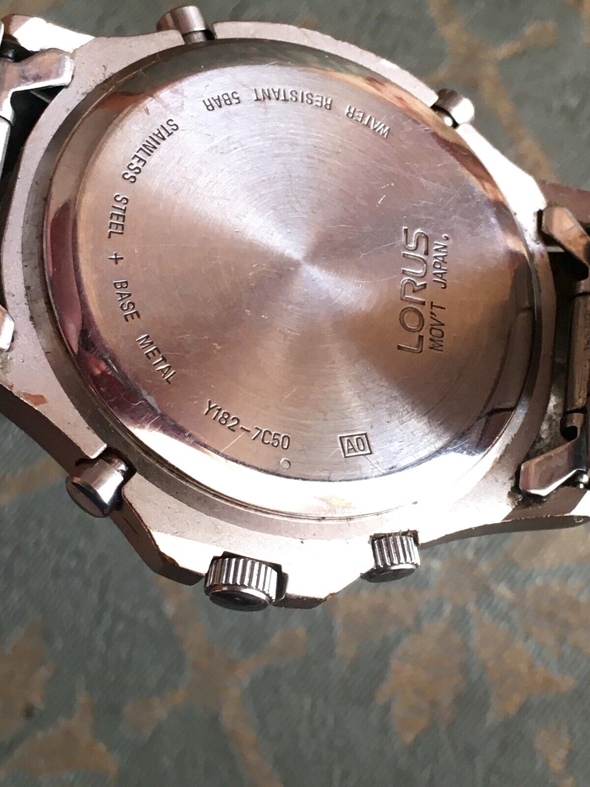 1993 Gents Lorus Seiko Y182- Chrono Alarm Wristwatch. Blue. 50m