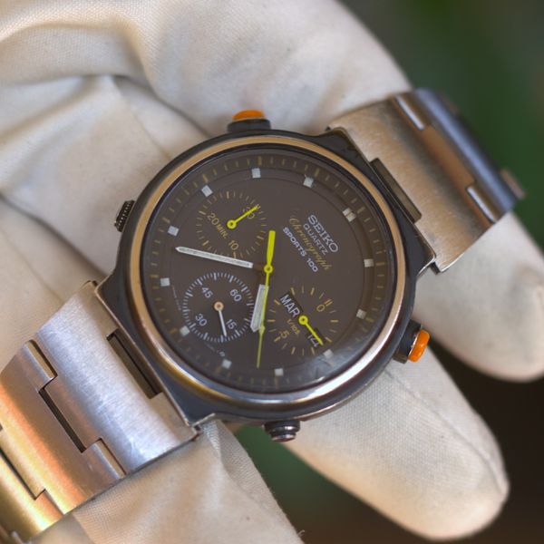 Orologio cronografo Seiko vintage giugiaro 7A38-704A rare chronographe ...
