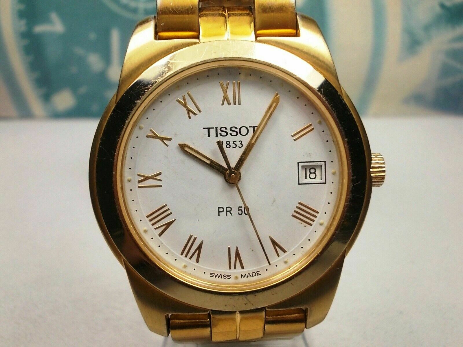 Tissot Gold Plated PR 50 J376 476K QKS JA gents Swiss