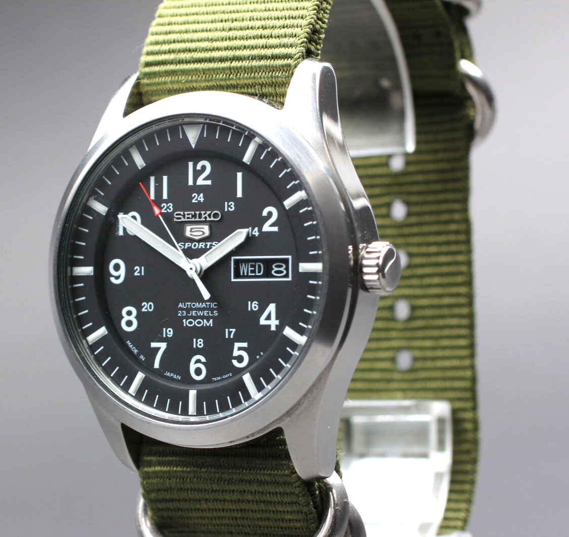 N MINT+] Seiko 5 Sports SNZG15 7S36-03J0 23J Automatic Men's Watch