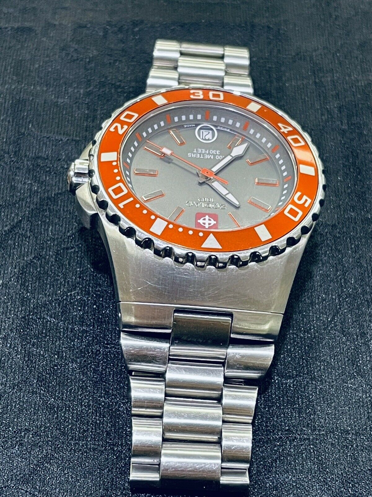 Zodiac ZO2404 Sea Ghost Diver Orange Bezel Stainless Steel