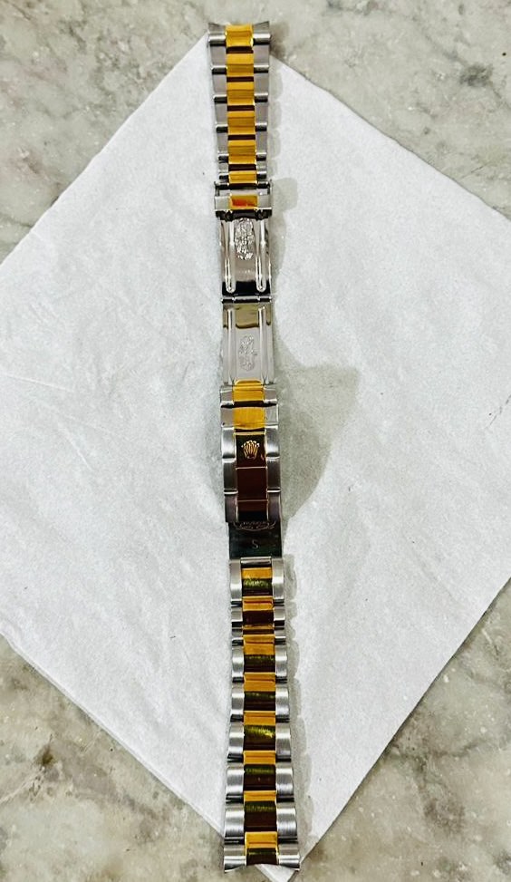ORIGINAL ROLEX HALF GOLD SUBMARINER BRACELET (93253) - TOTAL 11