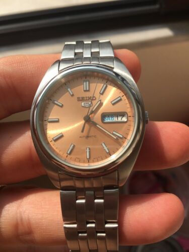 Seiko 5 7s26-0430 Very Rare Salmon Dial Automatic Watch | WatchCharts