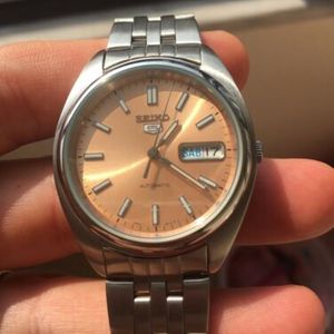 Seiko 5 7s26-0430 Very Rare Salmon Dial Automatic Watch | WatchCharts