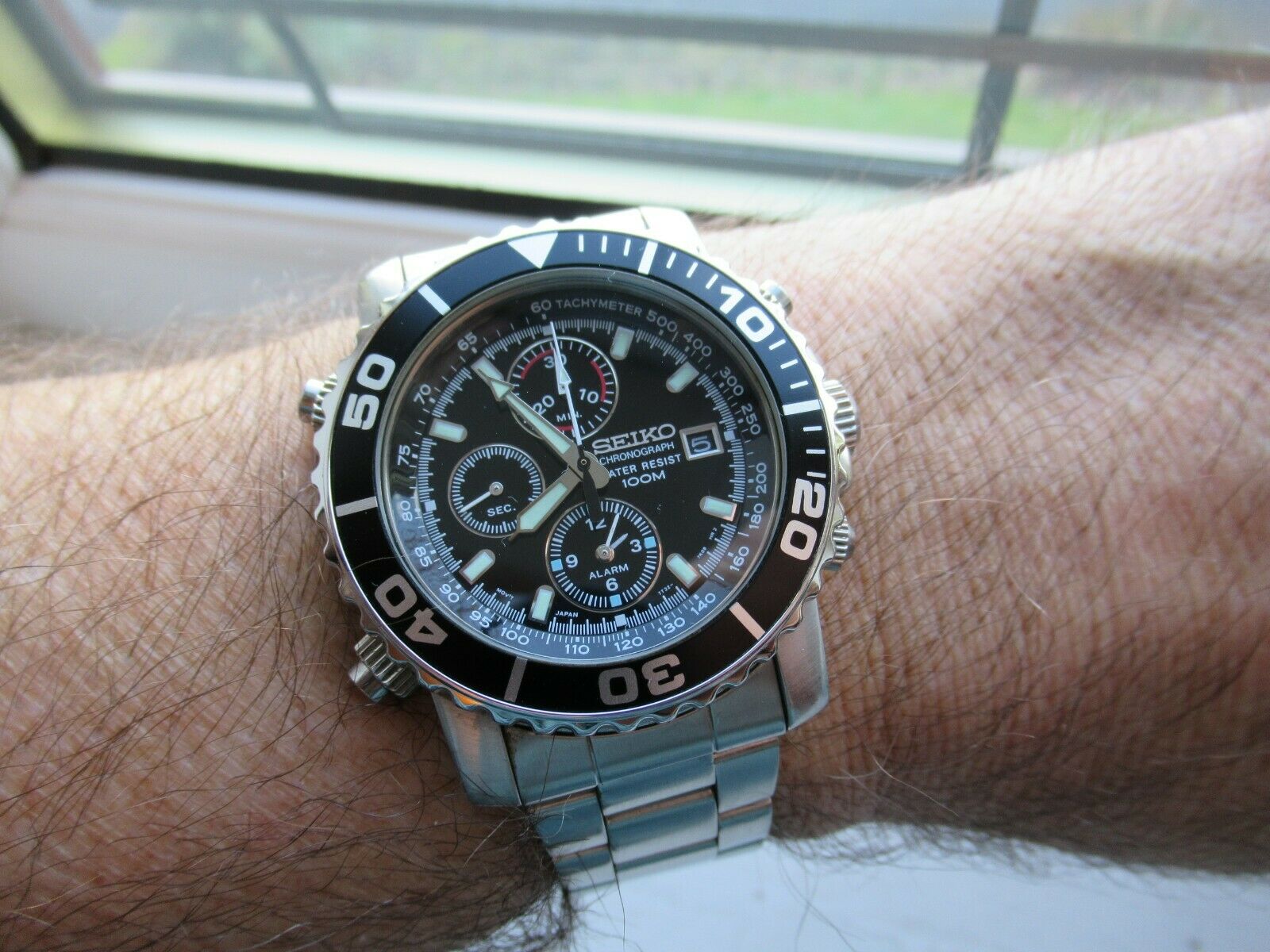 SEIKO/Chrono クロノグラフ ウォッチ/ホワイト 7T32-7G20