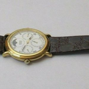 RARE SEIKO 7F38-6140 GMT DAY DATE CALENDAR MOONPHASE MENS CLASSIC
