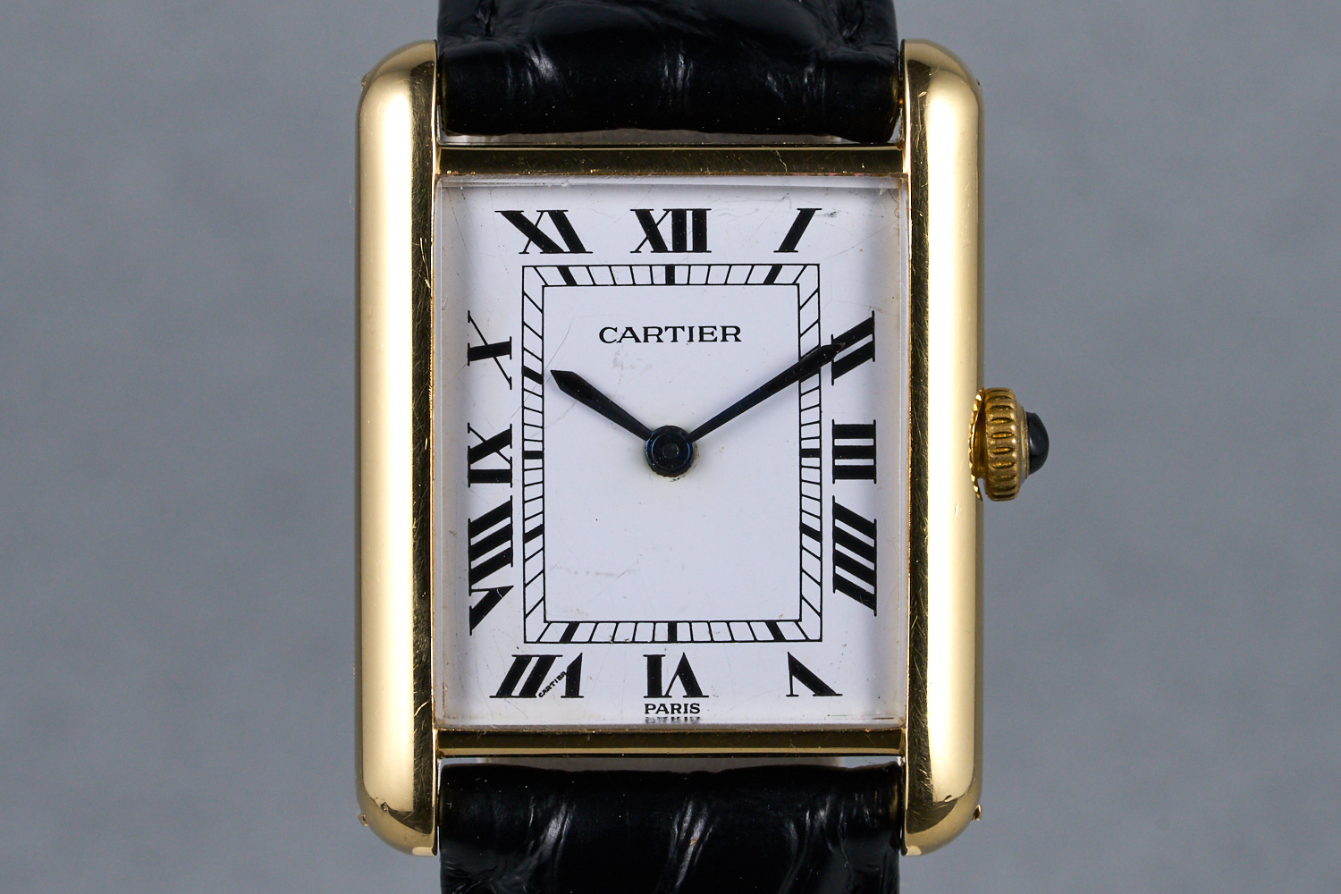 FS 1980 s Cartier 18K YG Tank Louis Ref 7808 with Box and Card