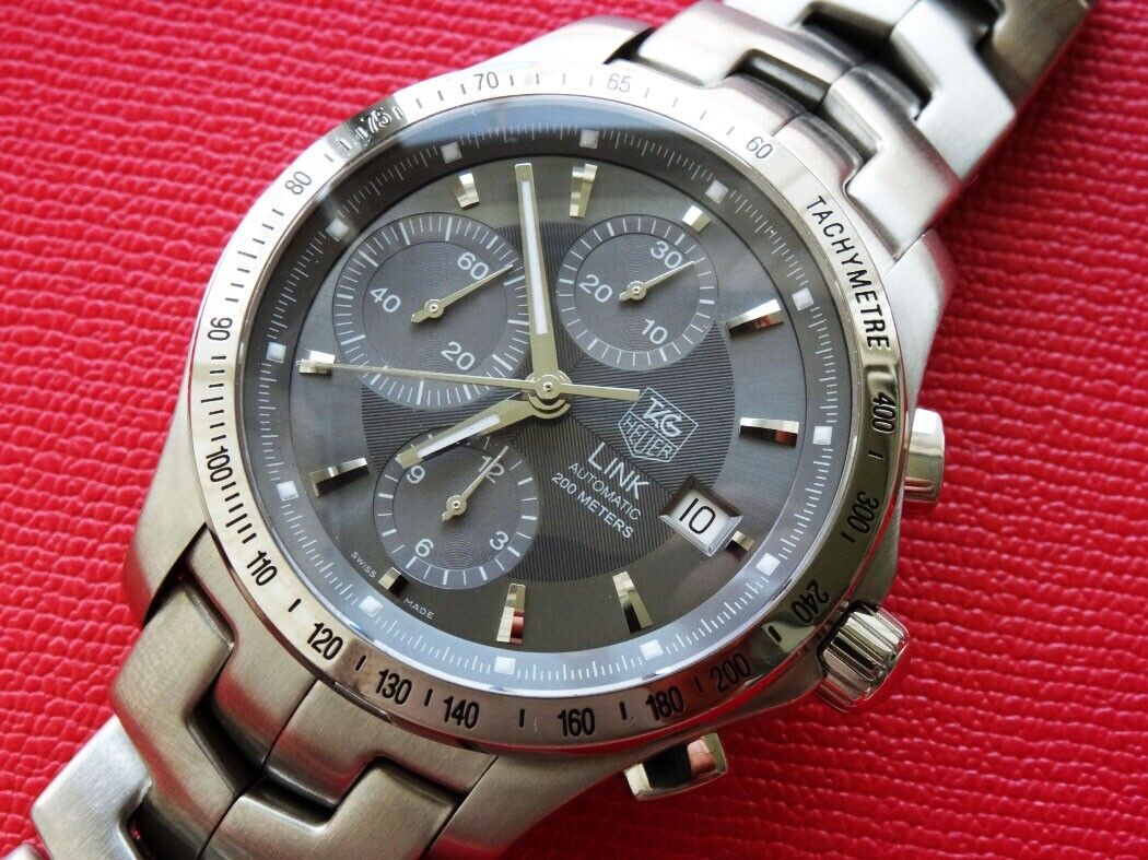 MEN TAG HEUER LINK CJF2115 0 CHRONOGRAPH AUTOMATIC GRAY DIAL DATE CLEAN WatchCharts Marketplace