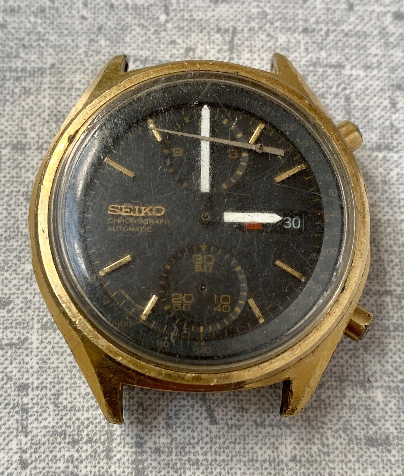 Seiko 6138-8020 Chronograph Automatic Watch PANDA Vintage Men 21J