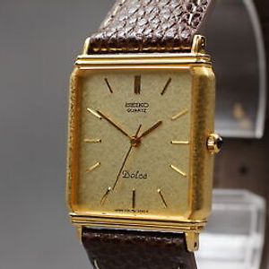 Near MINT] Vintage Seiko Dolce 7731-5230 Gold Dial Men's Quartz