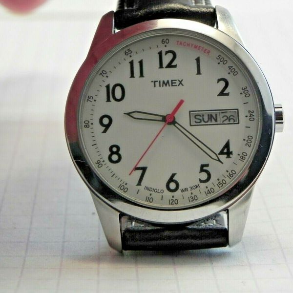 Men's Timex T2N227 Wrist Watch-New Battery.-H2O Resistant-Day/Date ...