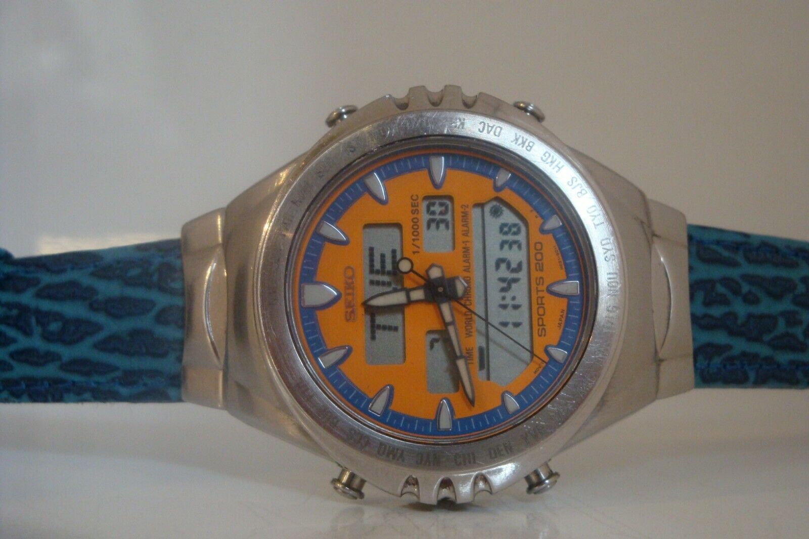 Seiko H021 SEIKO World Time H021-8050 Ana-Digi Men's Watch Japan