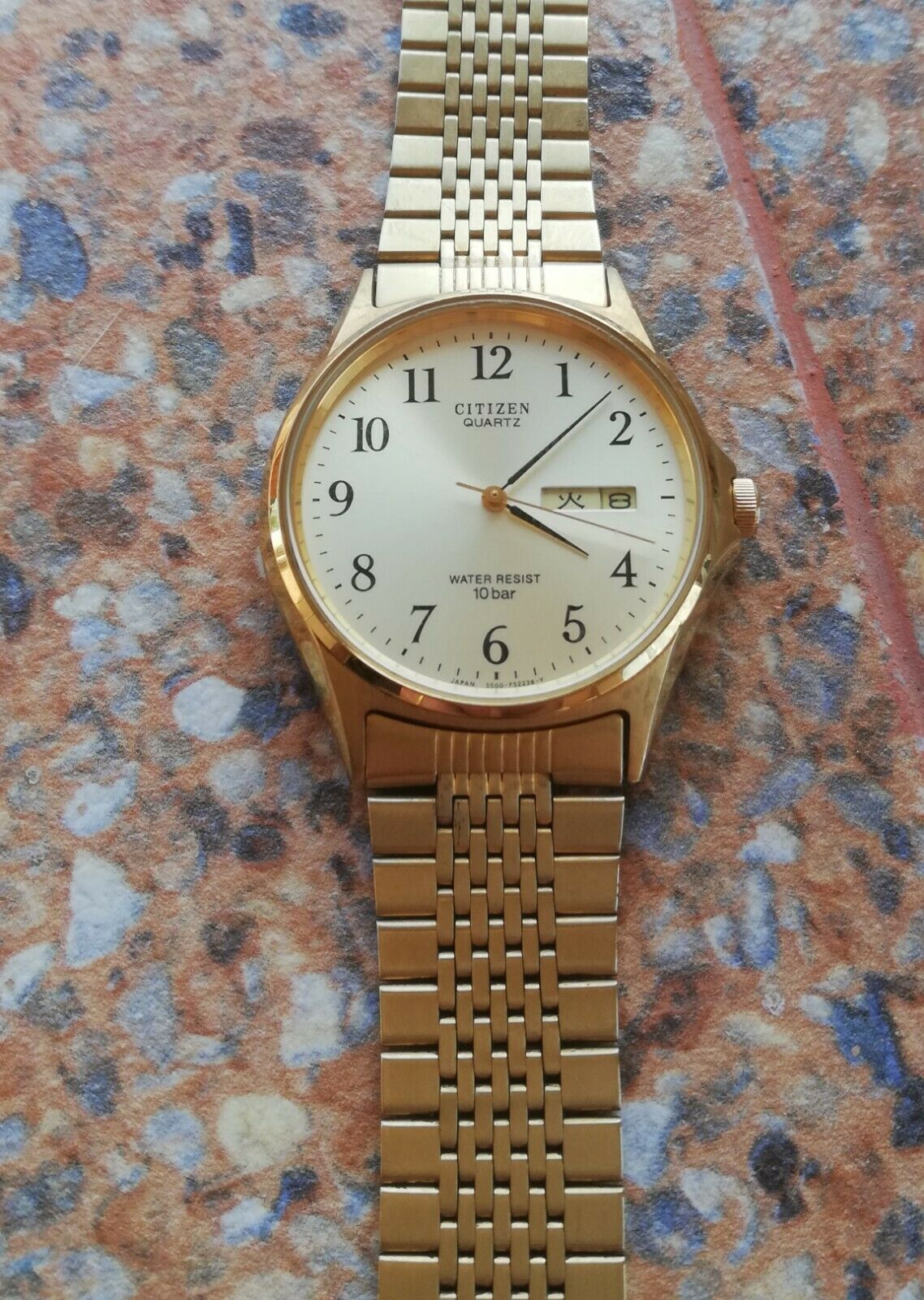 【国内配送】 Quartz Bar 10 Resist Water Quartz Citizen Gold June Plated 時計