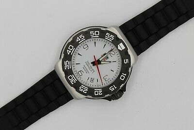 NEW Tag Heuer White WAC1111.BT0705 Black Rubber Band Formula 1