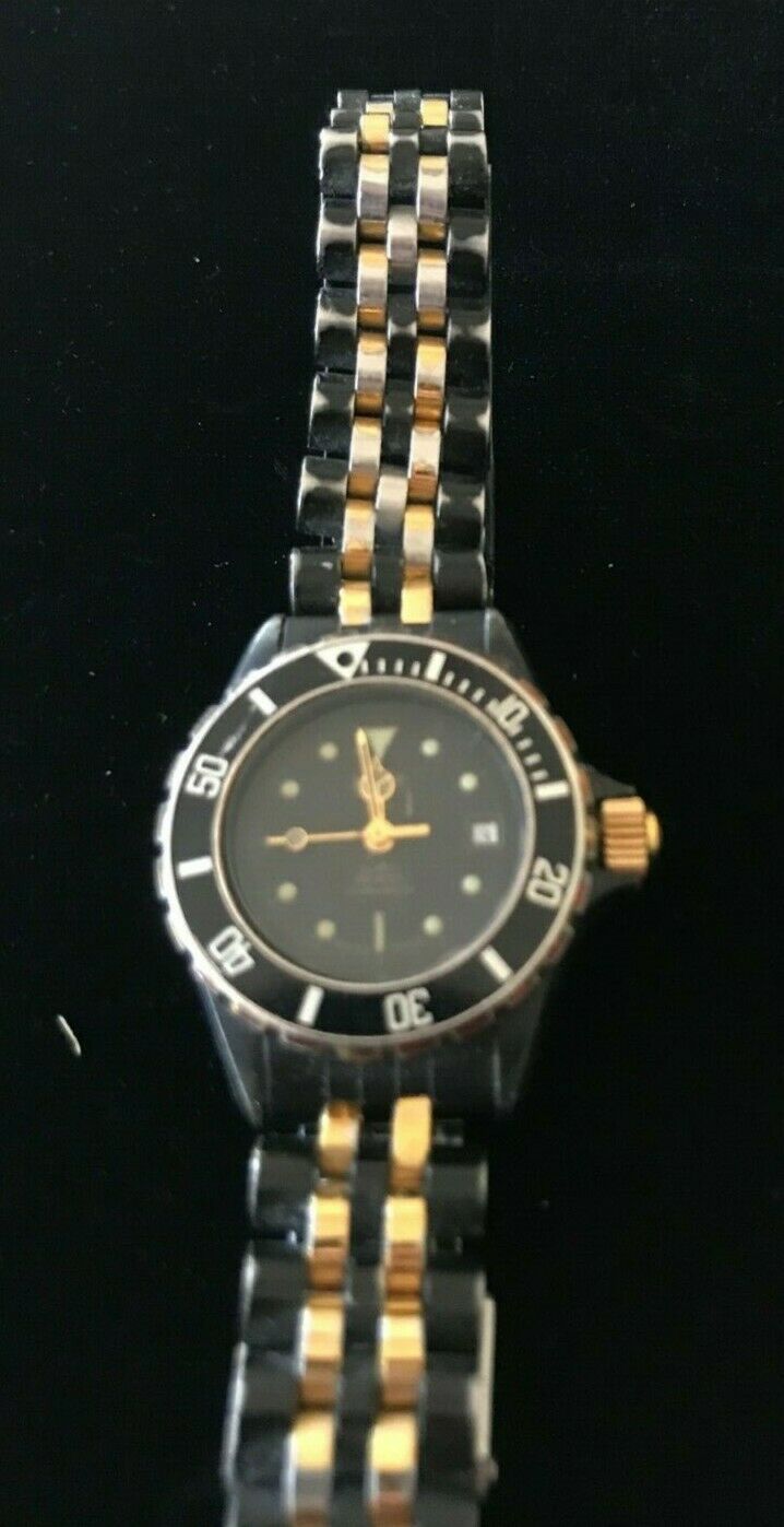 TAG HEUER 1000 980.028 N Black Coral Gold Two tone Vintage Watch