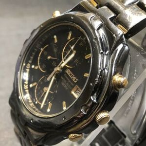 SEIKO Two Tone Black / Gold 100M Quartz Chronograph Watch 7T32 6R58 HR2 6M69  A4 | WatchCharts