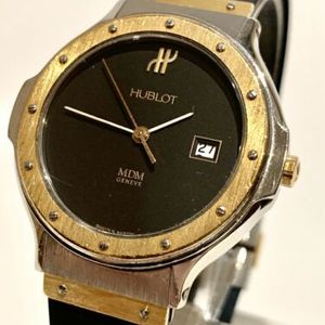 Hublot Mdm Geneve Ladies Quartz Watch In Gold Steel And Black Rubber Watchcharts