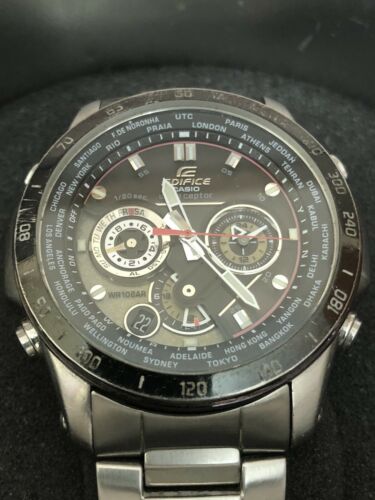時計 CASIO EDIFICE EQW-M1000DB-1AJF Casio Edifice EQWM1000DB-1 Solar Atomic Chronograph World