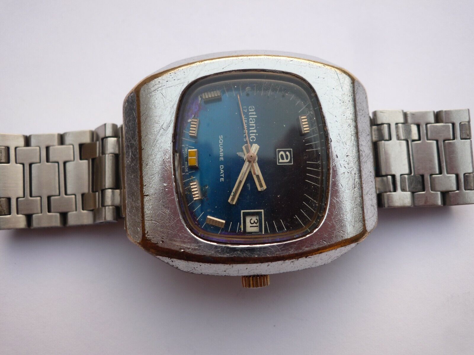 Atlantic Square 62622 Manual Winding 17 Jewels Date Men's Wrist