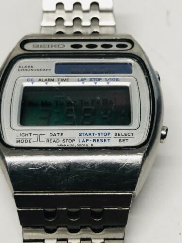 SEIKO A156-5010 DIGITAL ALARM CHRONOGRAPH STAINLESS STEEL