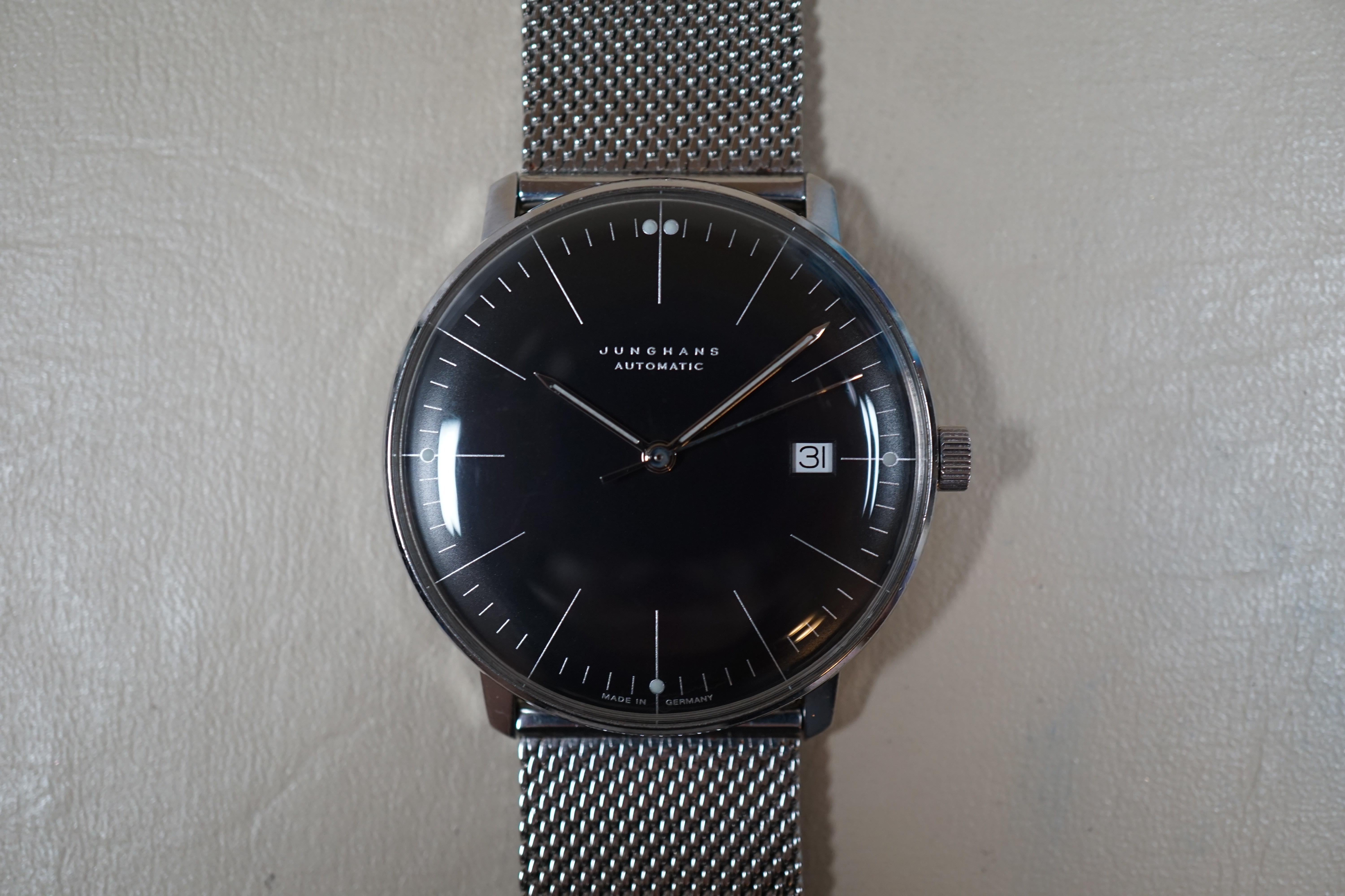 WTS Junghans Max Bill 027 4701.00 Black Dial Acrylic 38mm